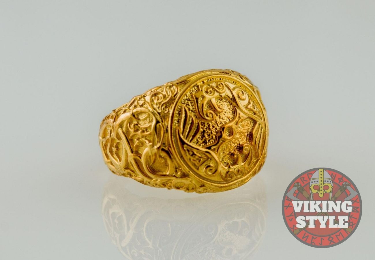 Huginn & Muninn Ring - Urnes, Gold