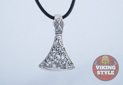 Viking Axe Head Pendant - Urnes, 925 Silver