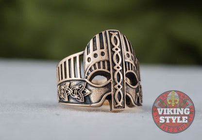 Viking Helmet Ring IV - Bronze