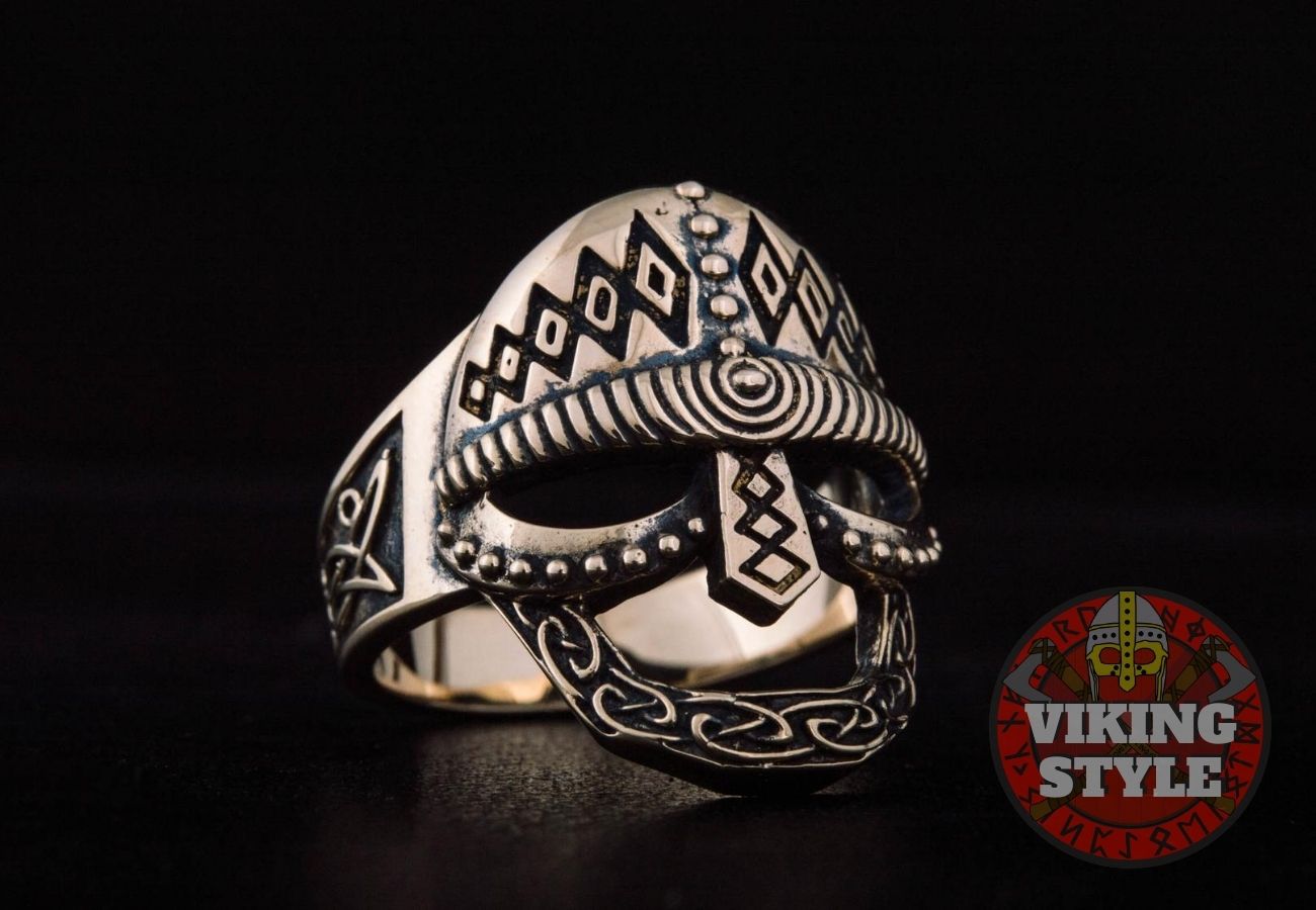 Viking Helmet Ring - Bronze