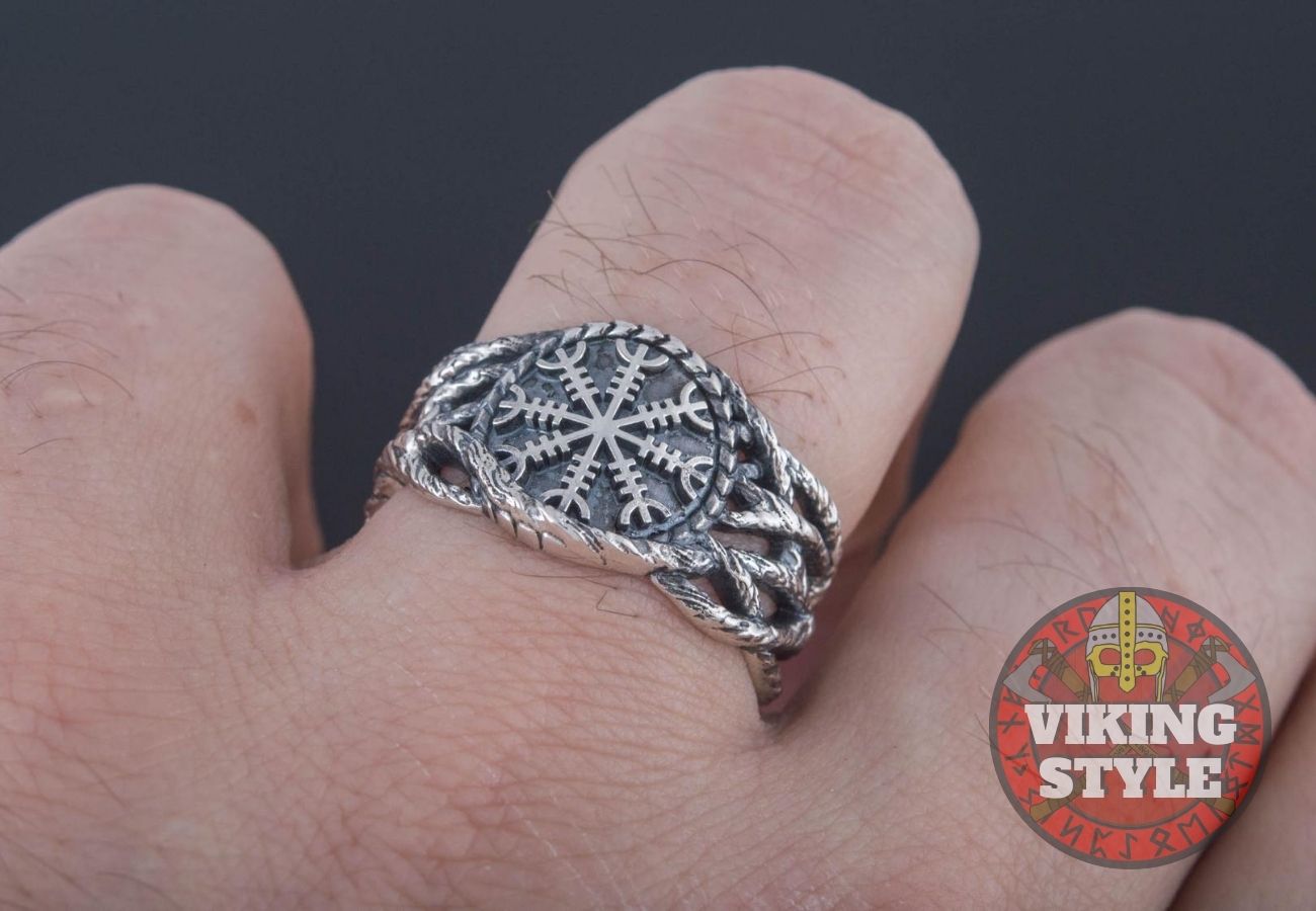 Ægishjálmur Ring - Tree of Life, 925 Silver