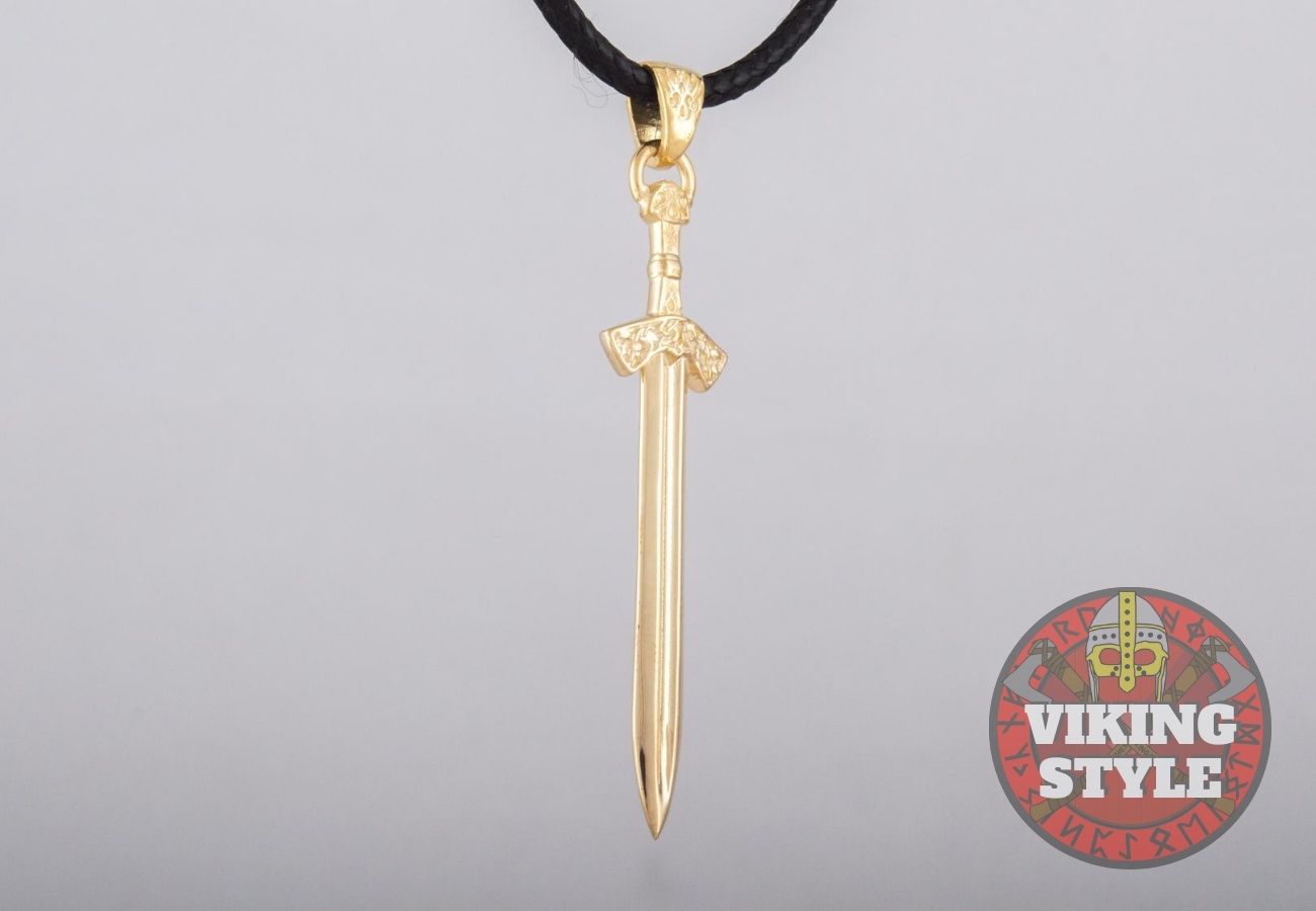 Viking Sword Pendant III - Gold