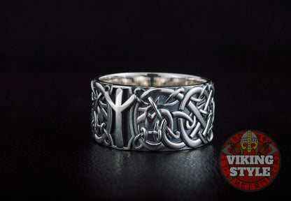 Algiz Ring - Runic, 925 Silver