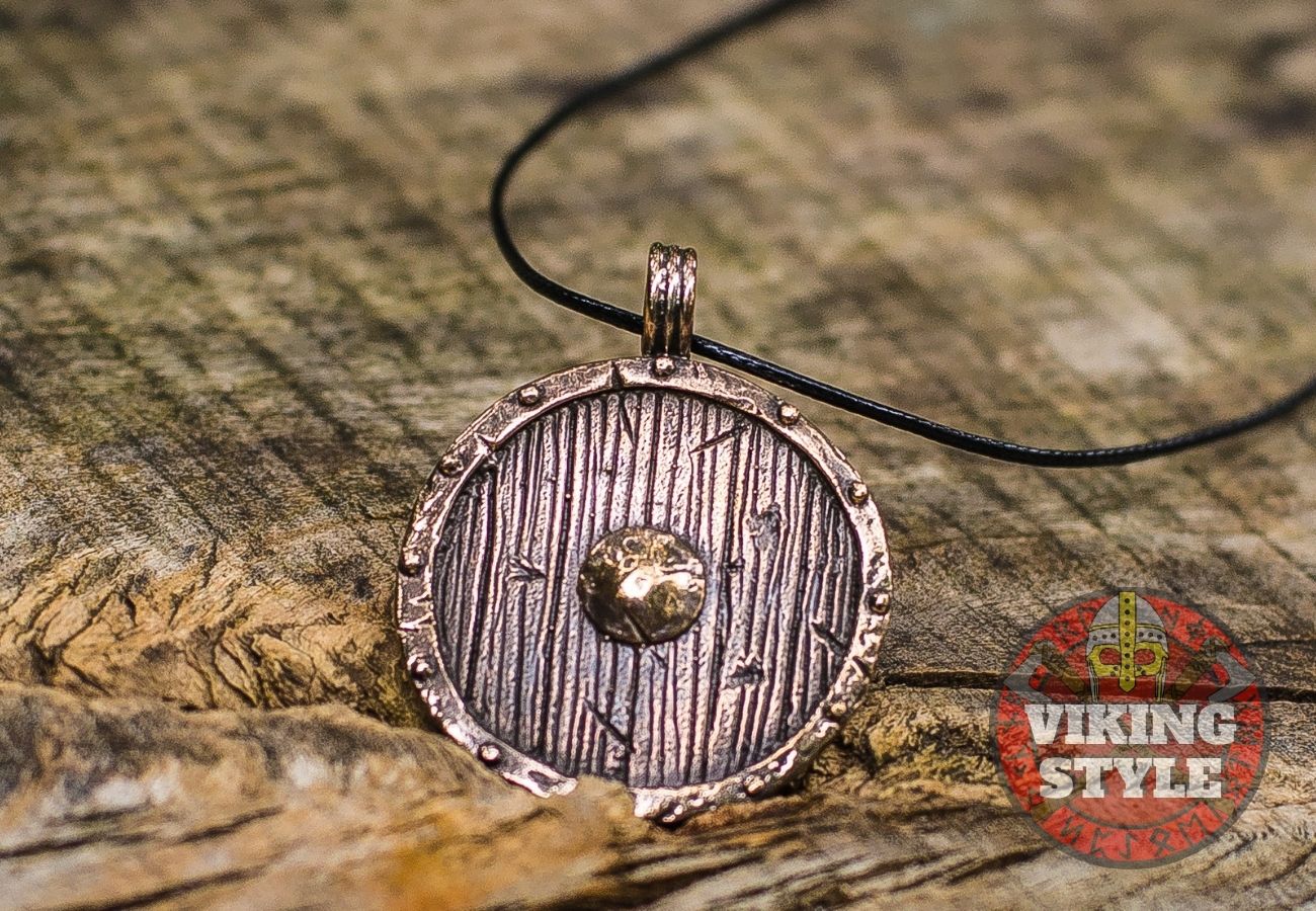 Viking Shield Pendant - Bronze