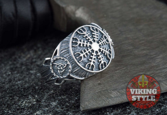 Ægishjálmur Ring - Triqueta, 925 Silver