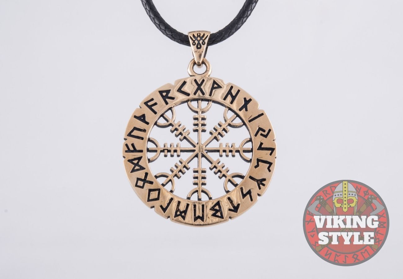 Ægishjálmur Pendant - Runic, Bronze