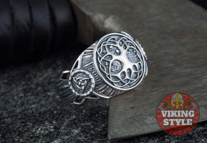 Yggdrasil Ring - Triquetra, 925 Silver