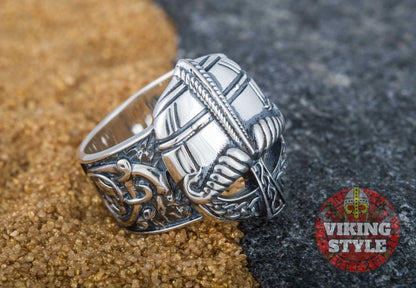 Viking Helmet Ring III - 925 Silver