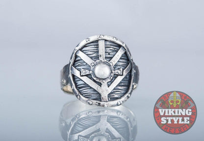 Viking Shield Ring - Fehu, 925 Silver