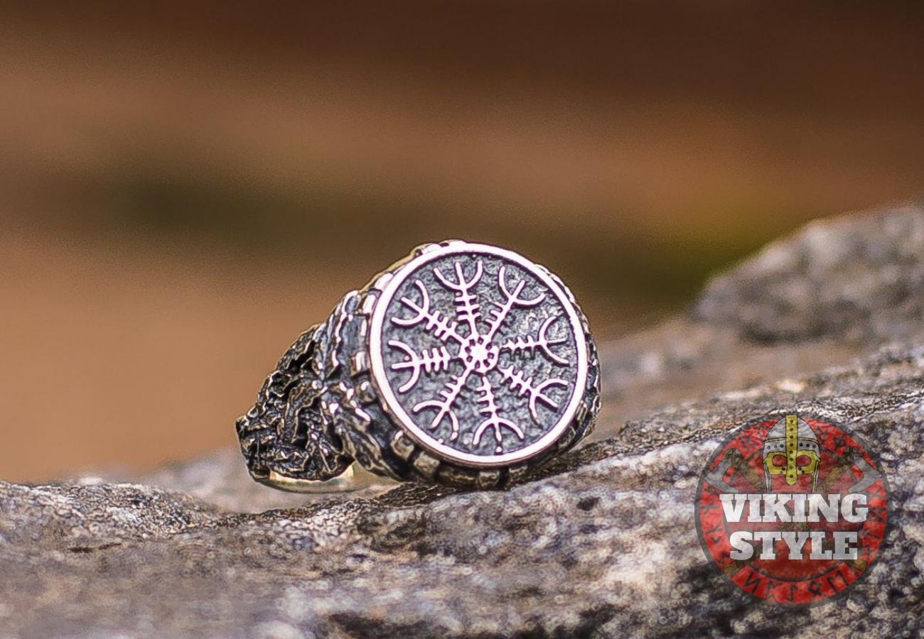 Ægishjálmur Ring - Oak Leaves, 925 Silver