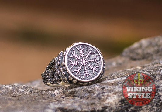 Ægishjálmur Ring - Oak Leaves, 925 Silver