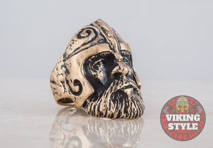 Viking Helmet Ring - Dwarf, Bronze
