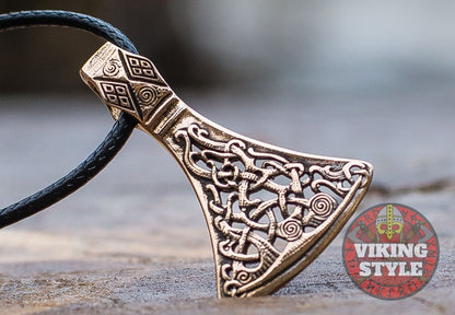 Viking Axe Head Pendant - Urnes, Bronze
