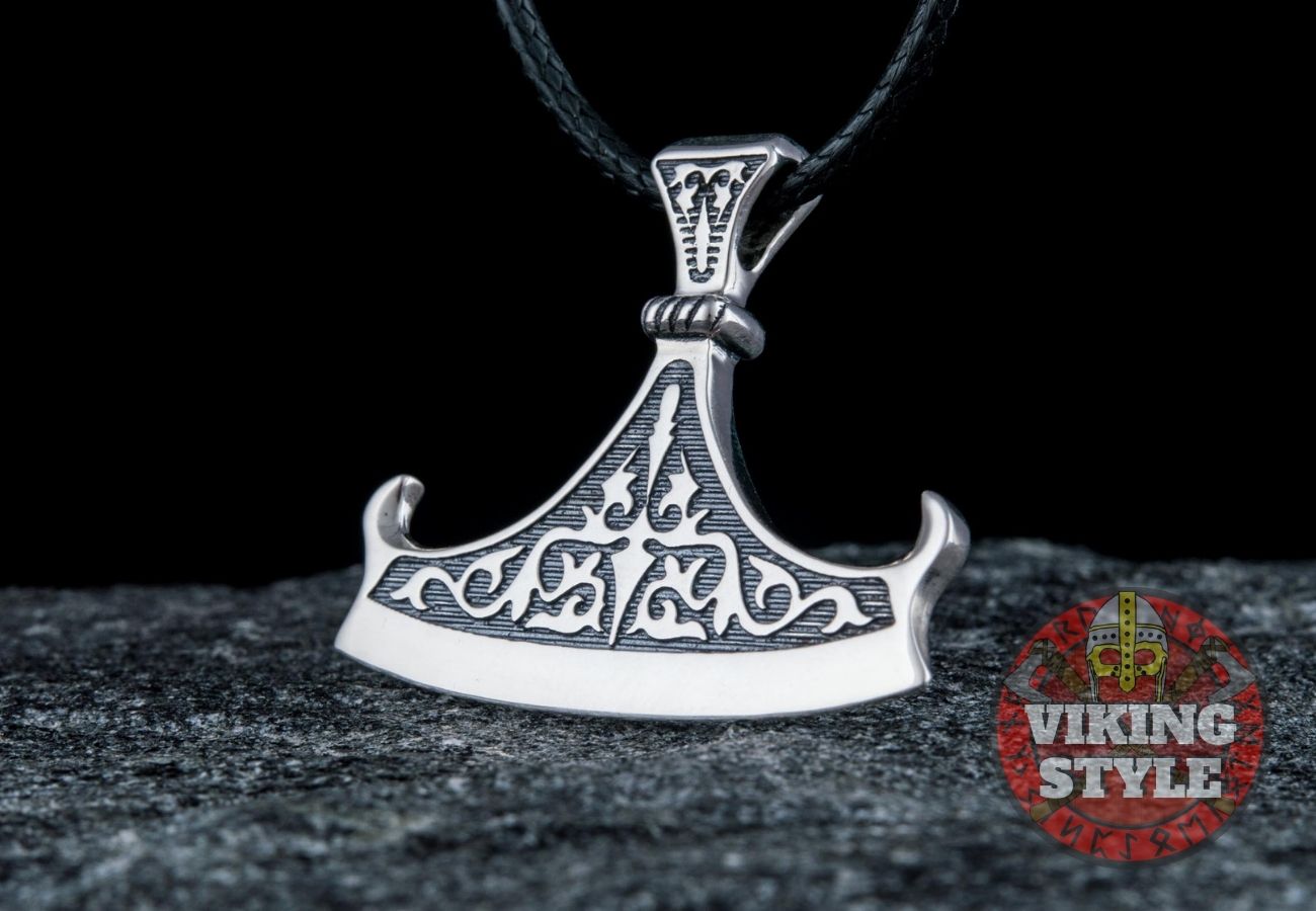 Viking Axe Head Pendant - Double Beard, 925 Silver