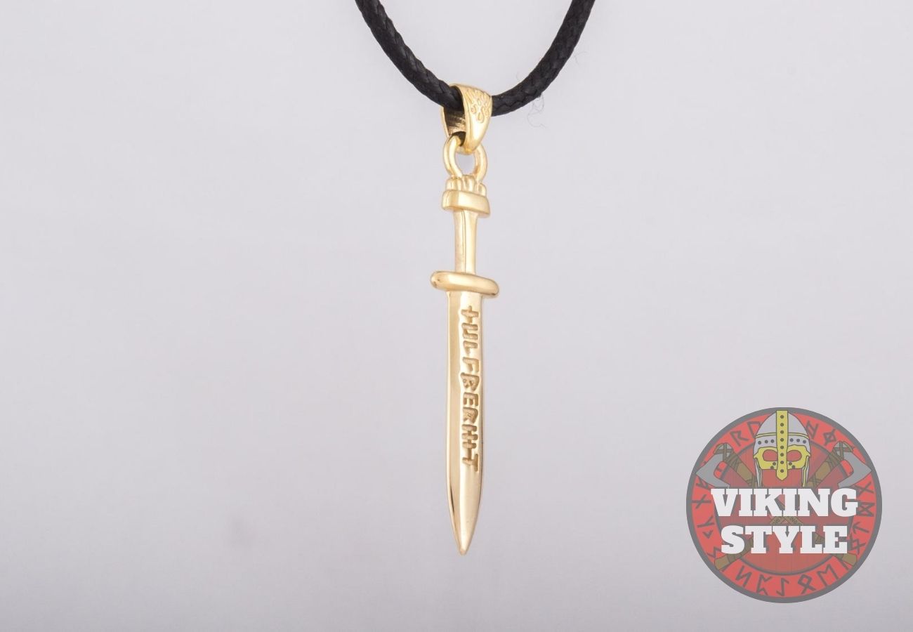 Viking Sword Pendant - Gold