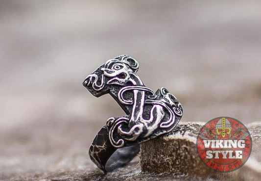 Thor's Hammer Ring  -  Mjolnir, 925 Silver