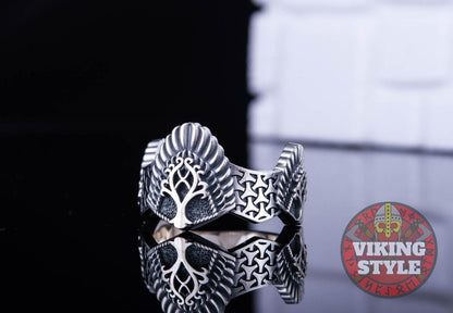 Yggdrasil Ring - Læraðr, 925 Silver