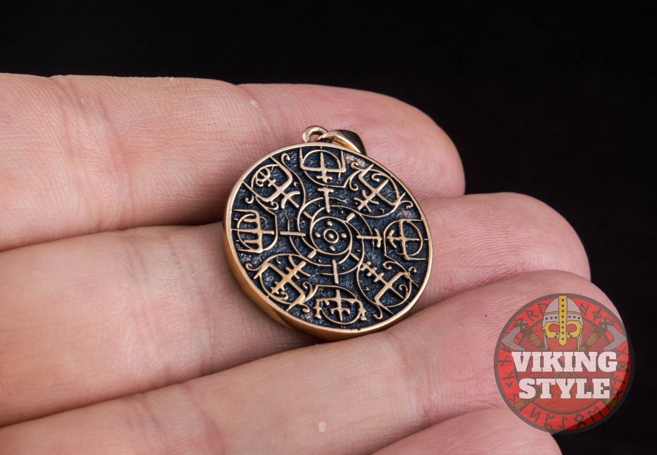 Ægishjálmur Pendant - Lunar, Bronze