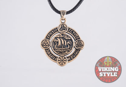 Viking Ship Pendant VI - Drakkar, Bronze