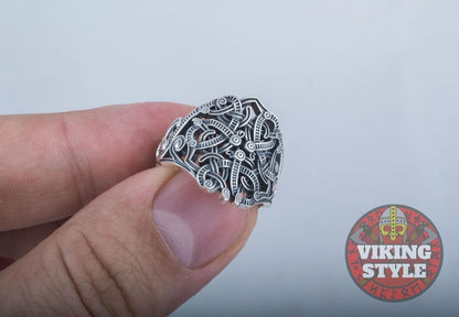 Jörmungandr Ring - World Serpent, 925 Silver