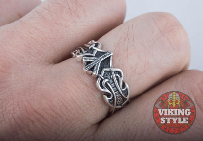 Algiz Ring II - Runic, 925 Silver