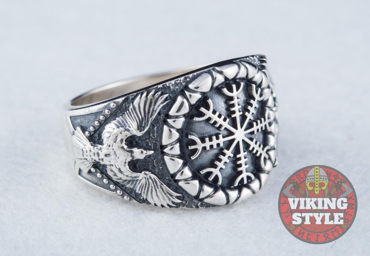 Ægishjálmur Ring - Corvus, 925 Silver