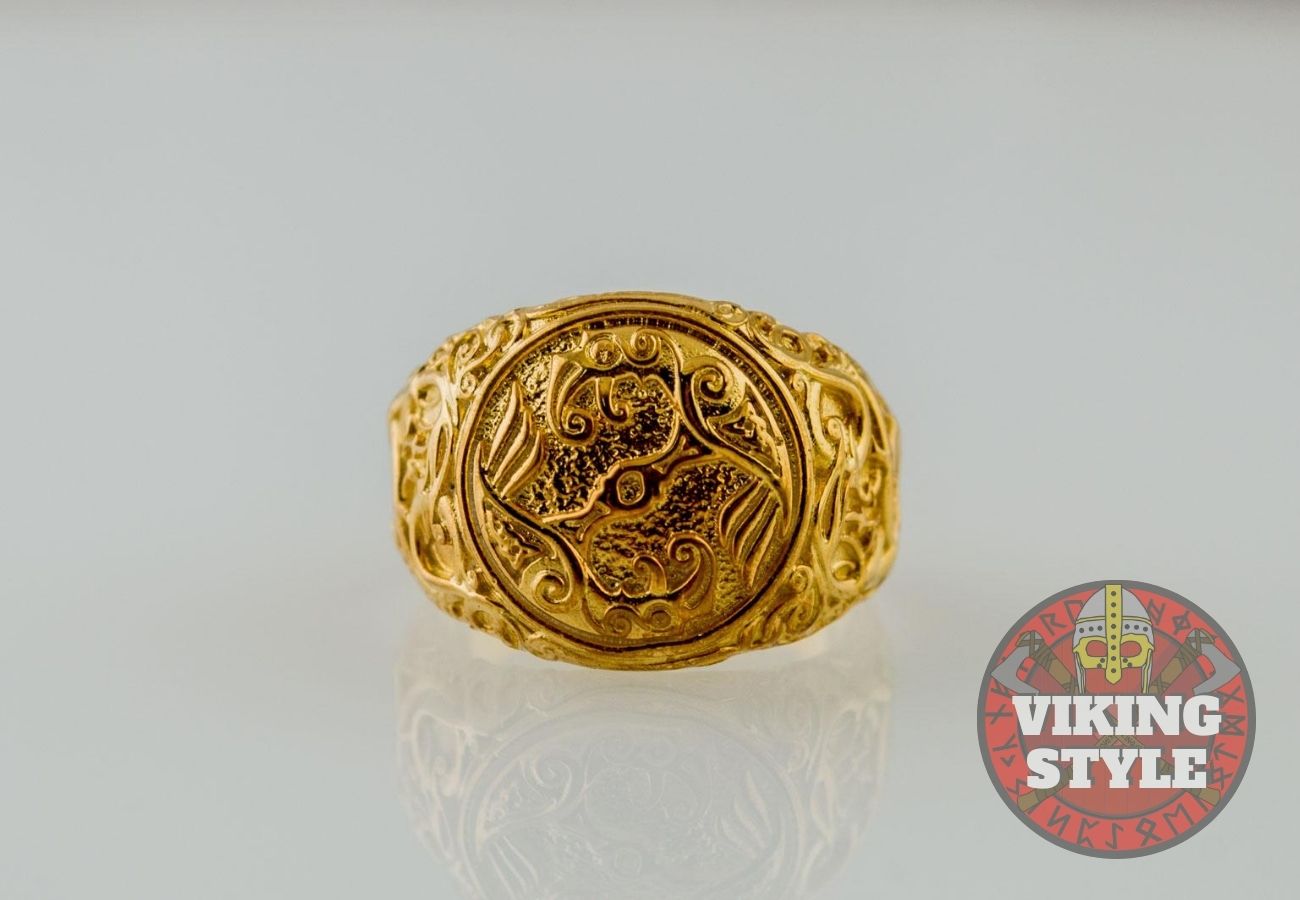 Huginn & Muninn Ring - Urnes, Gold