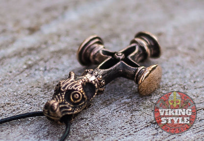 Icelandic Wolf Cross - Bronze