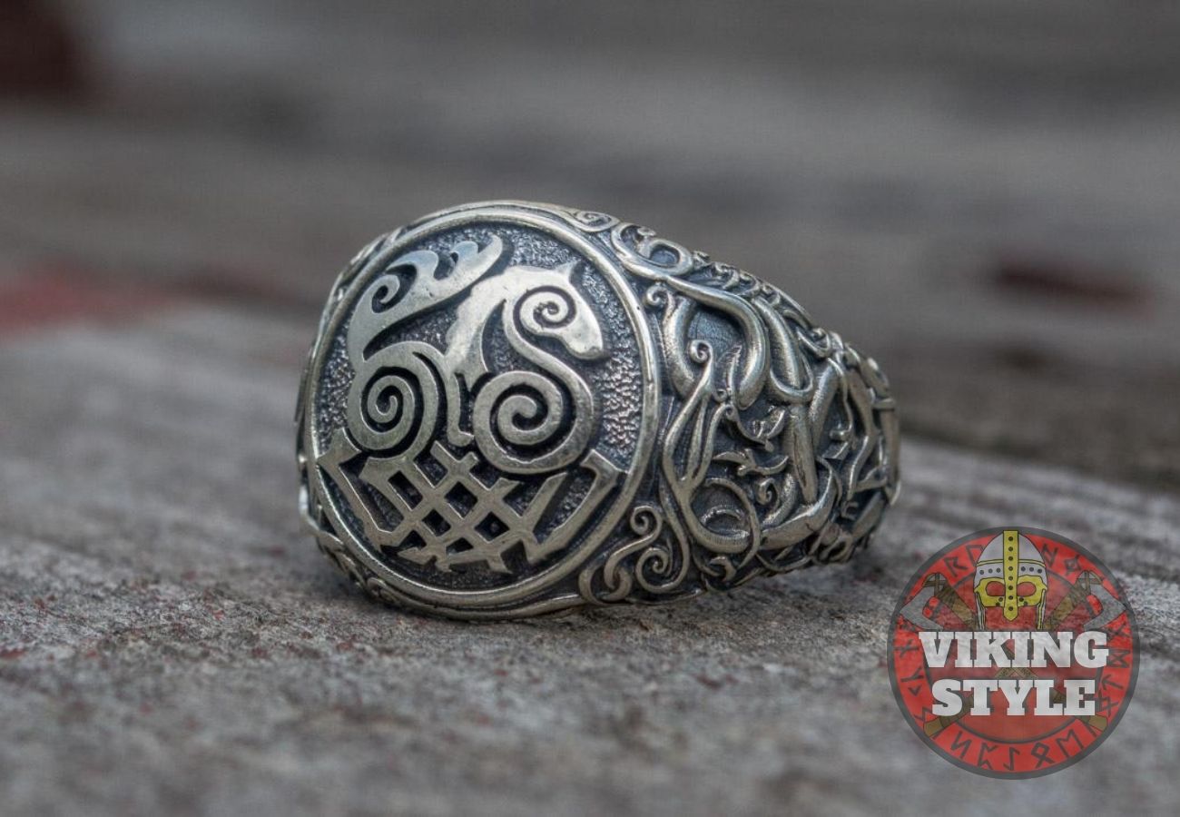 Sleipnir Ring - Urnes, 925 Silver