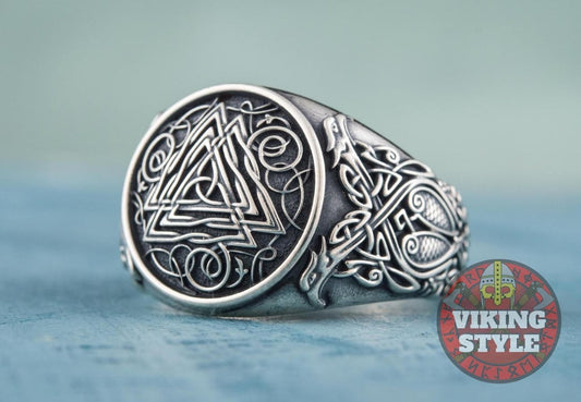 Valknut Ring - Ravens, 925 Silver