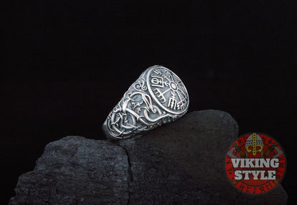 Vegvísir Ring - Urnes, 925 Silver