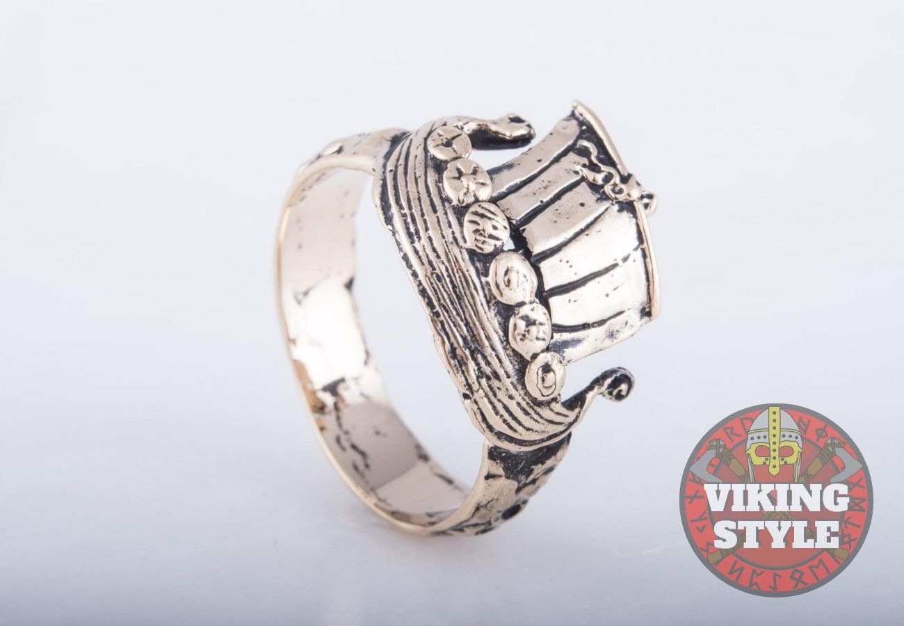 Viking Ship Ring - Drakkar, Bronze