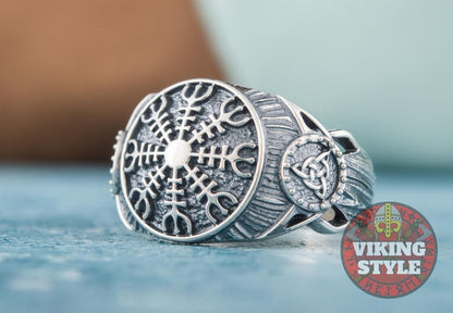 Ægishjálmur Ring - Triqueta, 925 Silver