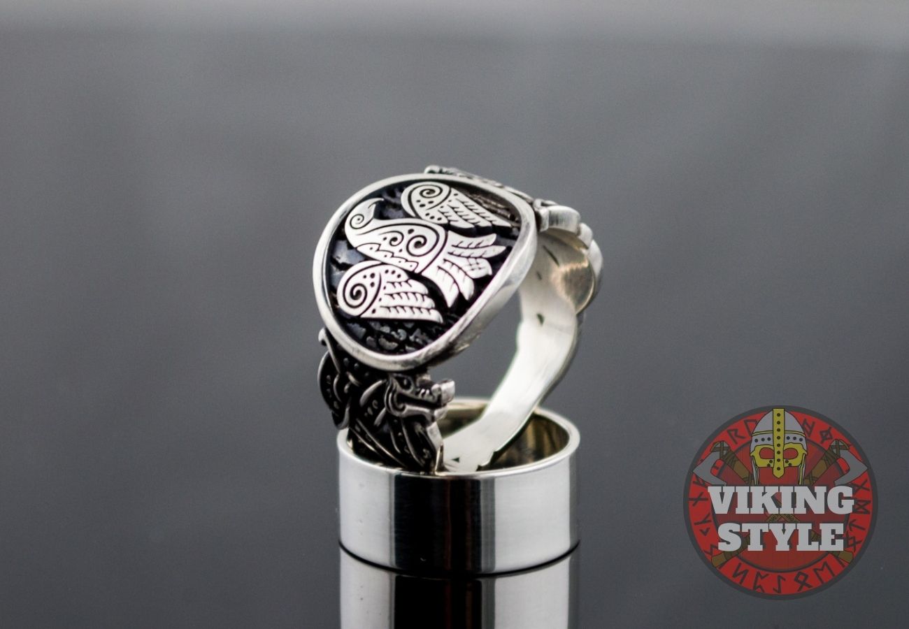 Norse Raven Ring - Wolf, 925 Silver