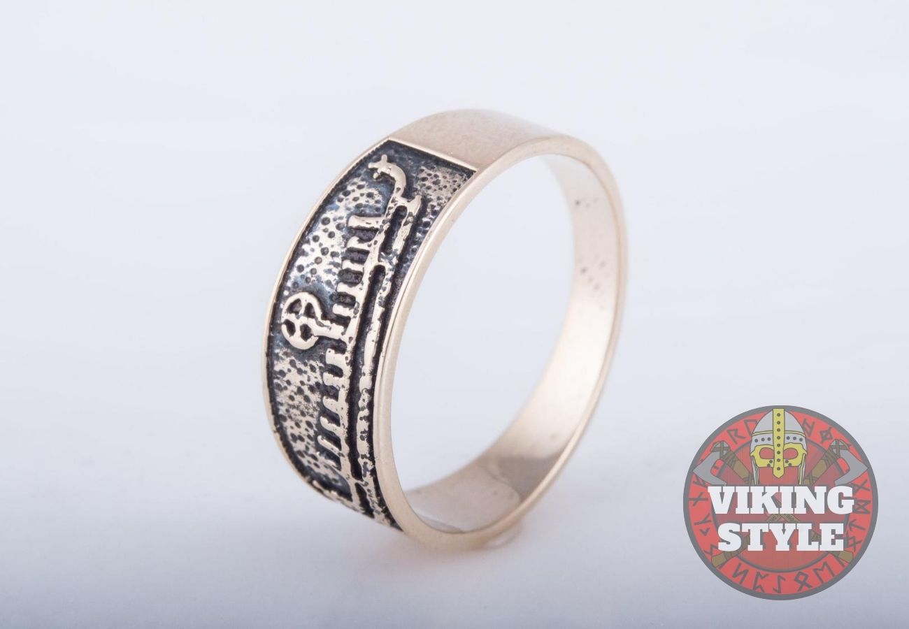 Viking Ship Ring - Drakkar, Bronze