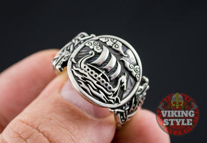 Drakkar Ring - Wolf, 925 Silver