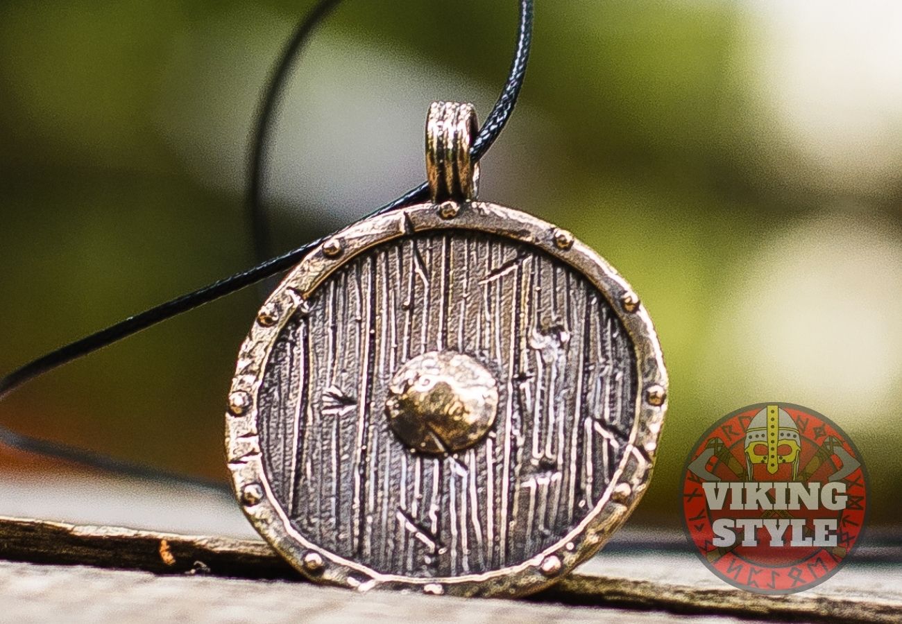 Viking Shield Pendant - Bronze