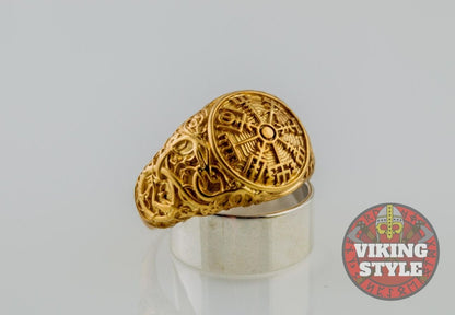 Vegvísir Ring - Urnes, Gold