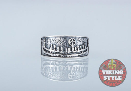 Viking Ship Ring - Drakkar, 925 Silver
