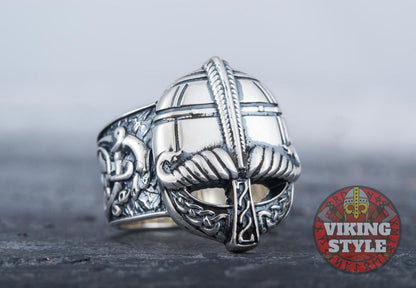 Viking Helmet Ring III - 925 Silver