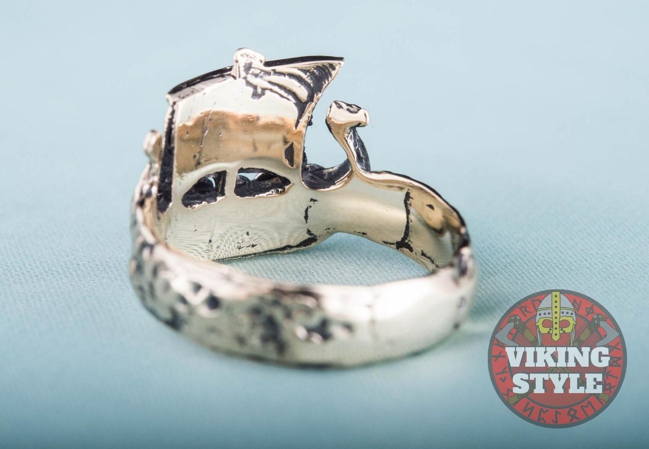 Viking Ship Ring - Drakkar, Bronze