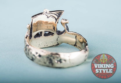 Viking Ship Ring - Drakkar, Bronze