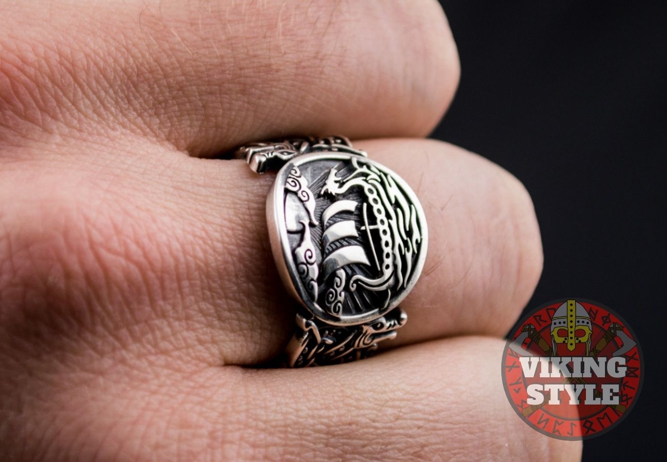 Drakkar Ring - Wolf, 925 Silver