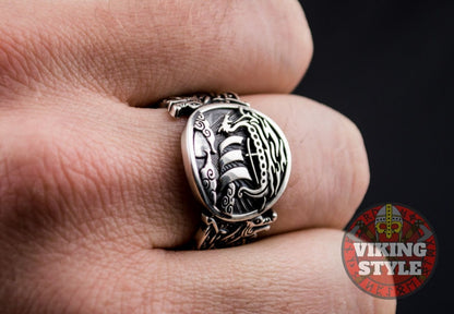 Drakkar Ring - Wolf, 925 Silver
