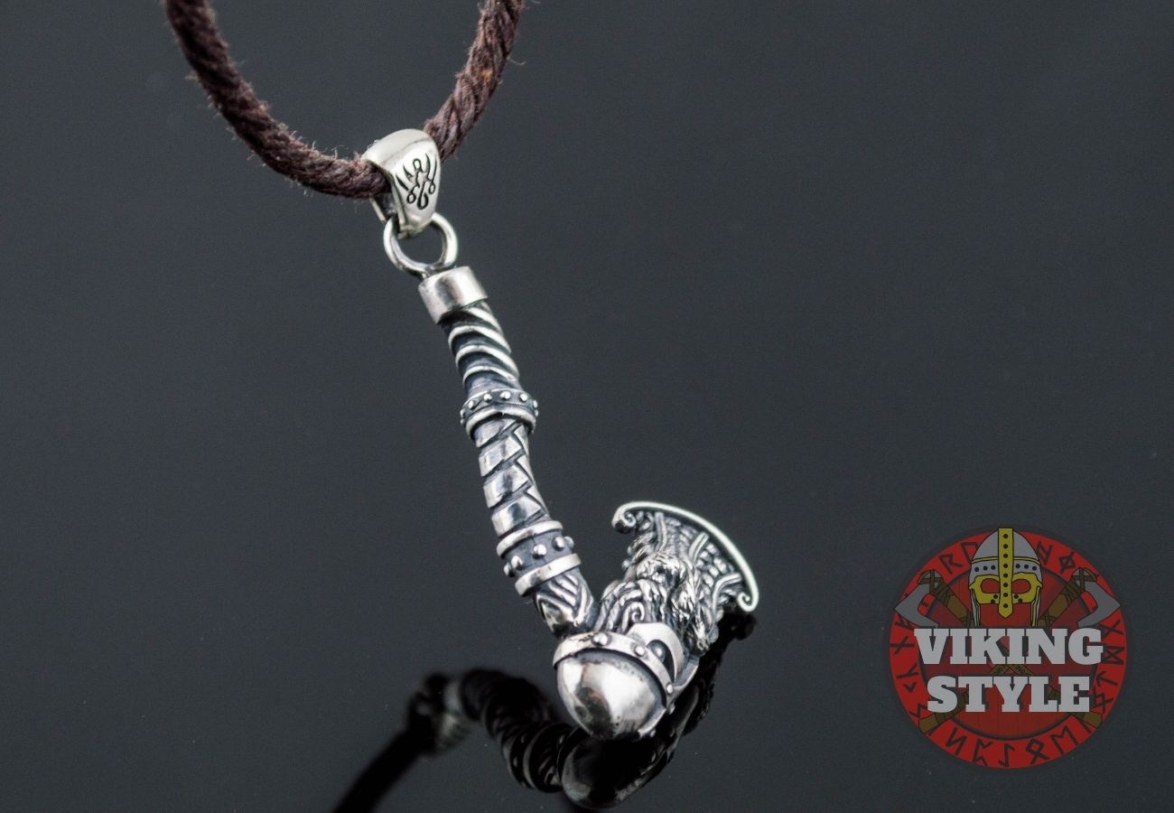 Helmet Axe Pendant - 925 Silver