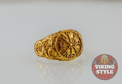 Vegvísir Ring - Urnes, Gold