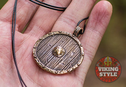 Viking Shield Pendant - Bronze