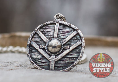 Viking Shield Pendant - Fehu, 925 Silver