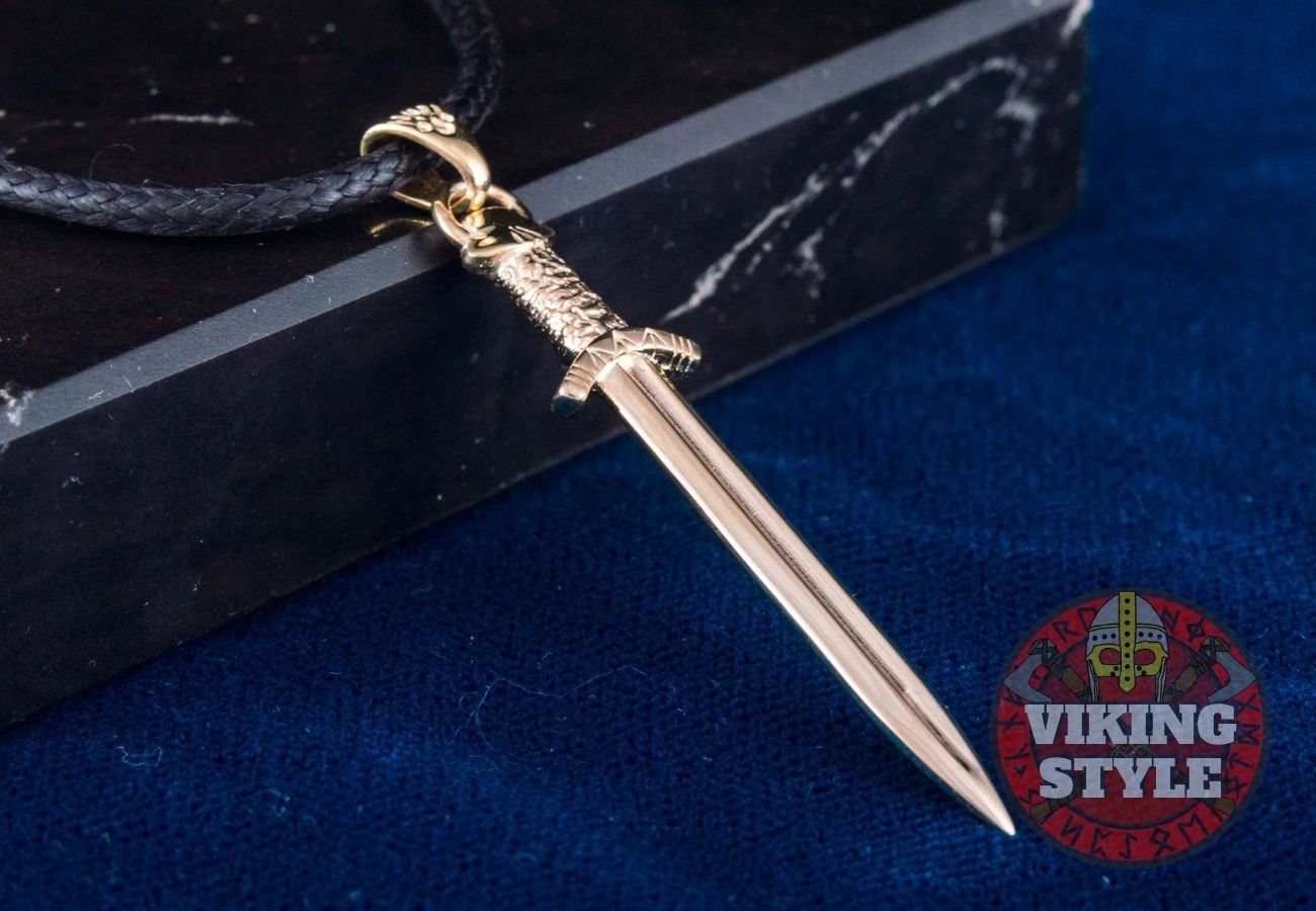 Viking Sword Pendant II - Gold
