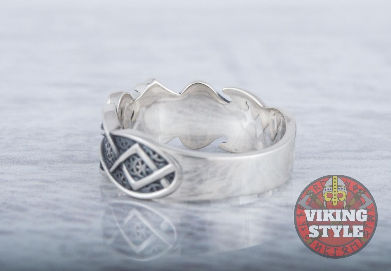Algiz Ring II - Runic, 925 Silver